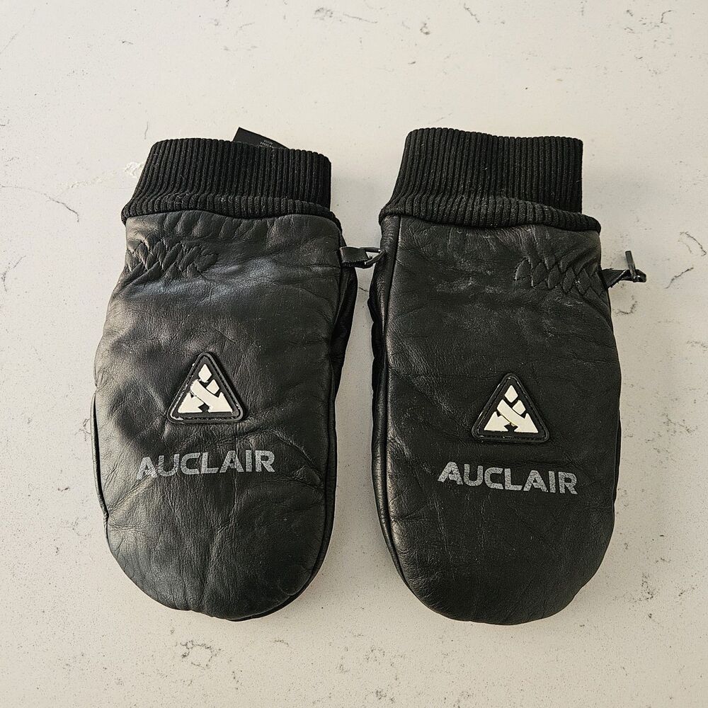 AUCLAIR leather Ski Mittens With Extra, Removable Lining Gloves Size S adult